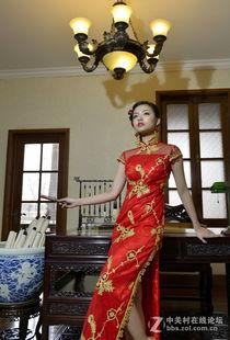 日本红色旗袍美人,日本红色旗袍美人的古典韵味